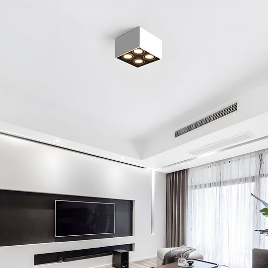 Adjustable 4 Head LED Flush Mount Cube Ceiling Spotlights