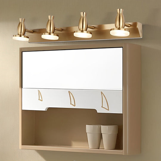 Adjustable Gold Bathroom Vanity Light – 3/4 Light LED Fixture
