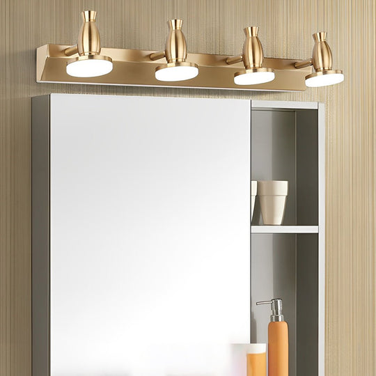 Adjustable Gold Bathroom Vanity Light – 3/4 Light LED Fixture