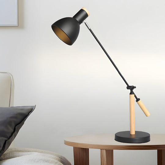 Adjustable Rotatable Wood & Metal Reading Desk Lamp