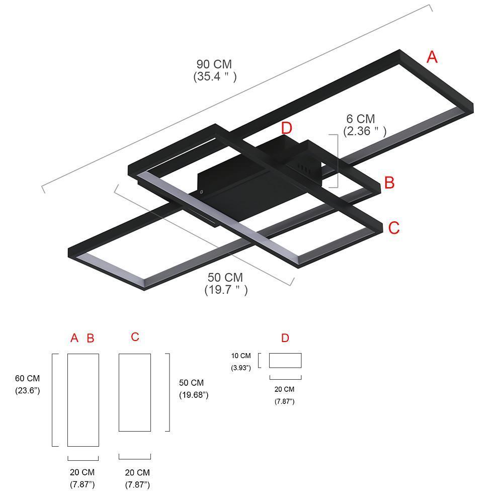 Display of Rectangles Abstract LED Flush Mount Ceiling Light