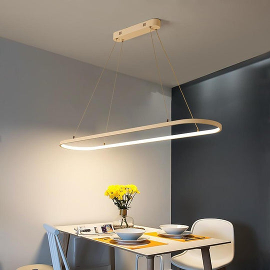 Rounded Rectangular Aluminum LED Chandelier Ceiling Light