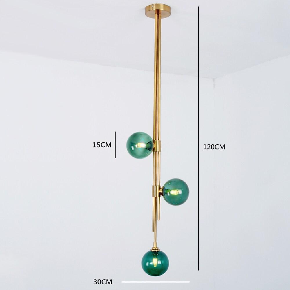 Elongated Gold Metal Glass LED Pendant Light