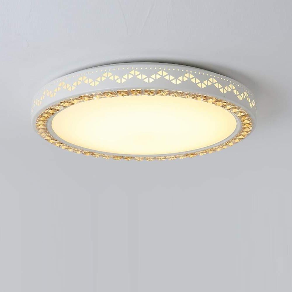 Circular Geometric Pattern LED White Modern Ceiling Light – Flush Mount