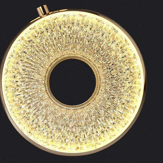 Circle Shaped Electroplated Acrylic LED Modern Pendant Light