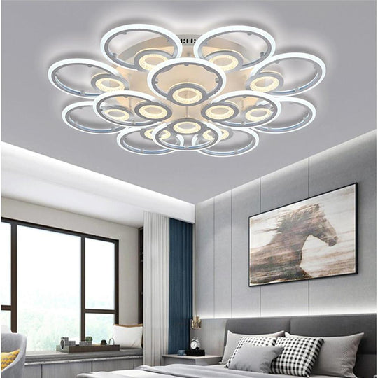 Ring Display Metal Geometric LED Flush Mount Ceiling Light