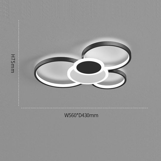 Modern LED Circles Flush Mount Ceiling Light with Artistic Eclipse Design