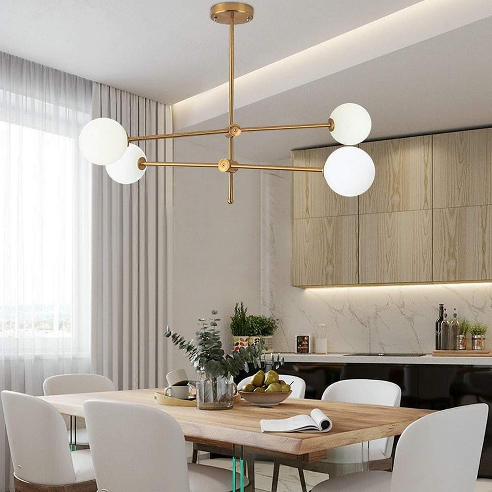 Geometrical Gold Sputnik 4-Light LED Chandelier