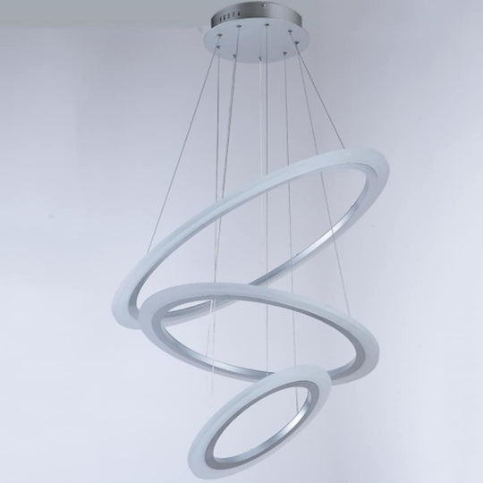3-Ring Modern Mid Century LED Chandelier