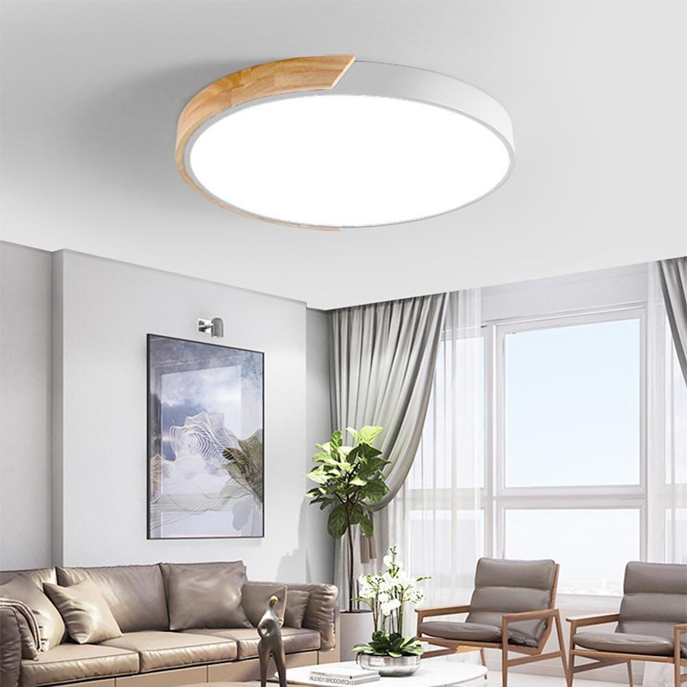 Circular LED Wood Nordic Ceiling Light