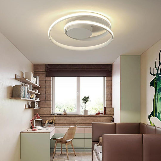 Spiraling Halo Circular LED Modern Flush Mount Ceiling Light