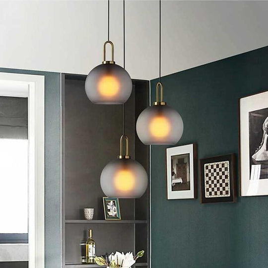 Nordic Style Modern Metal Glass Globe Island Design Industrial Pendant Light
