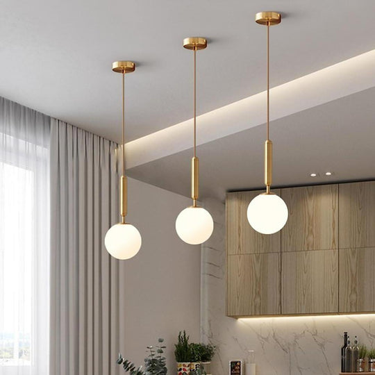 Nordic Glass Ball Black and Gold LED Pendant Light