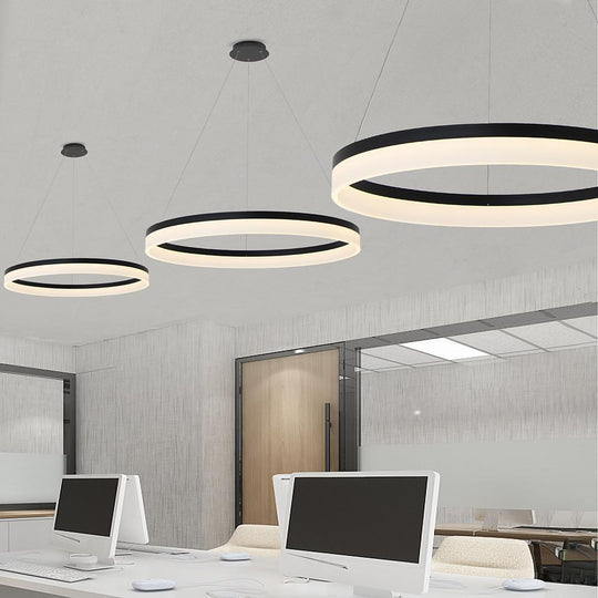 Circular Contemporary – Aluminum Acrylic LED Pendant Ceiling Light