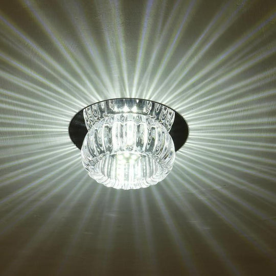Geometric Crystal Flush Mount LED Ceiling Light