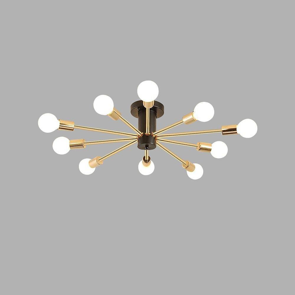 Industrial Sputnik Geometric Gold LED Chandelier