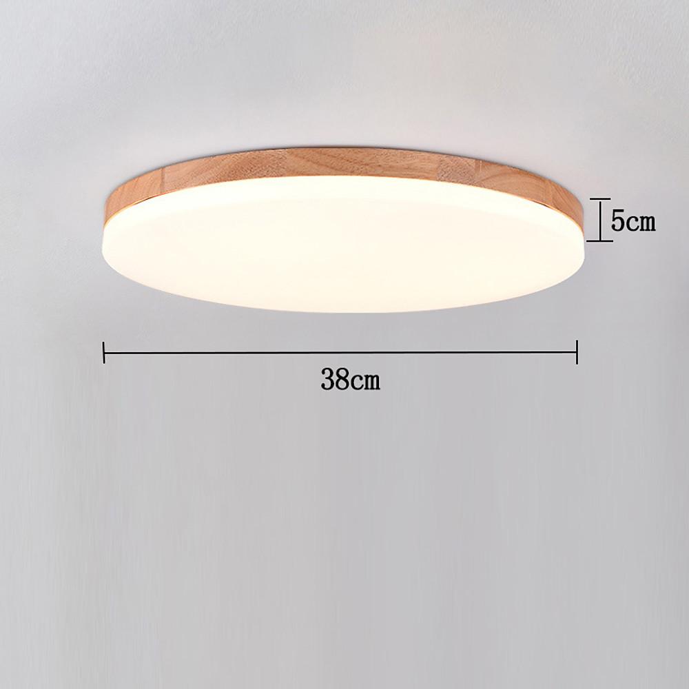 Circular Minimalist Flush Mount Wood Acrylic LED Ceiling Light