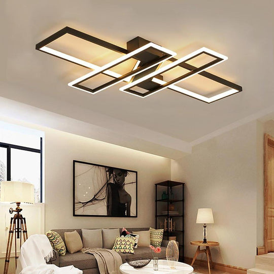 4 Rectangle LED Modern Ceiling Light Flush Mount