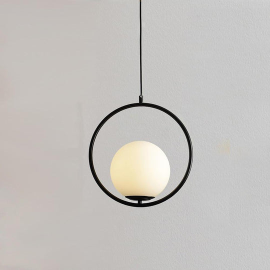 Opal Glass Ball Ring Pendant Light