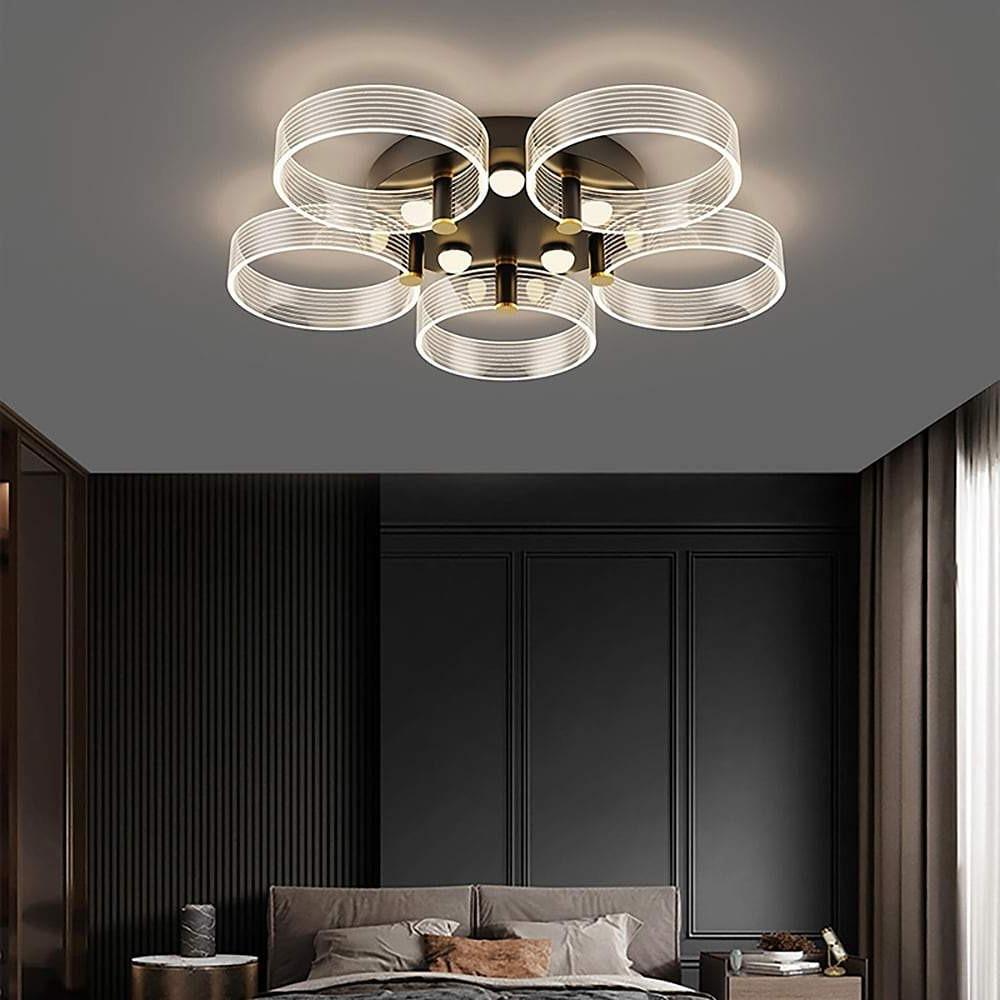 Circles Modernist LED Flush Mount Crystal Ceiling Light