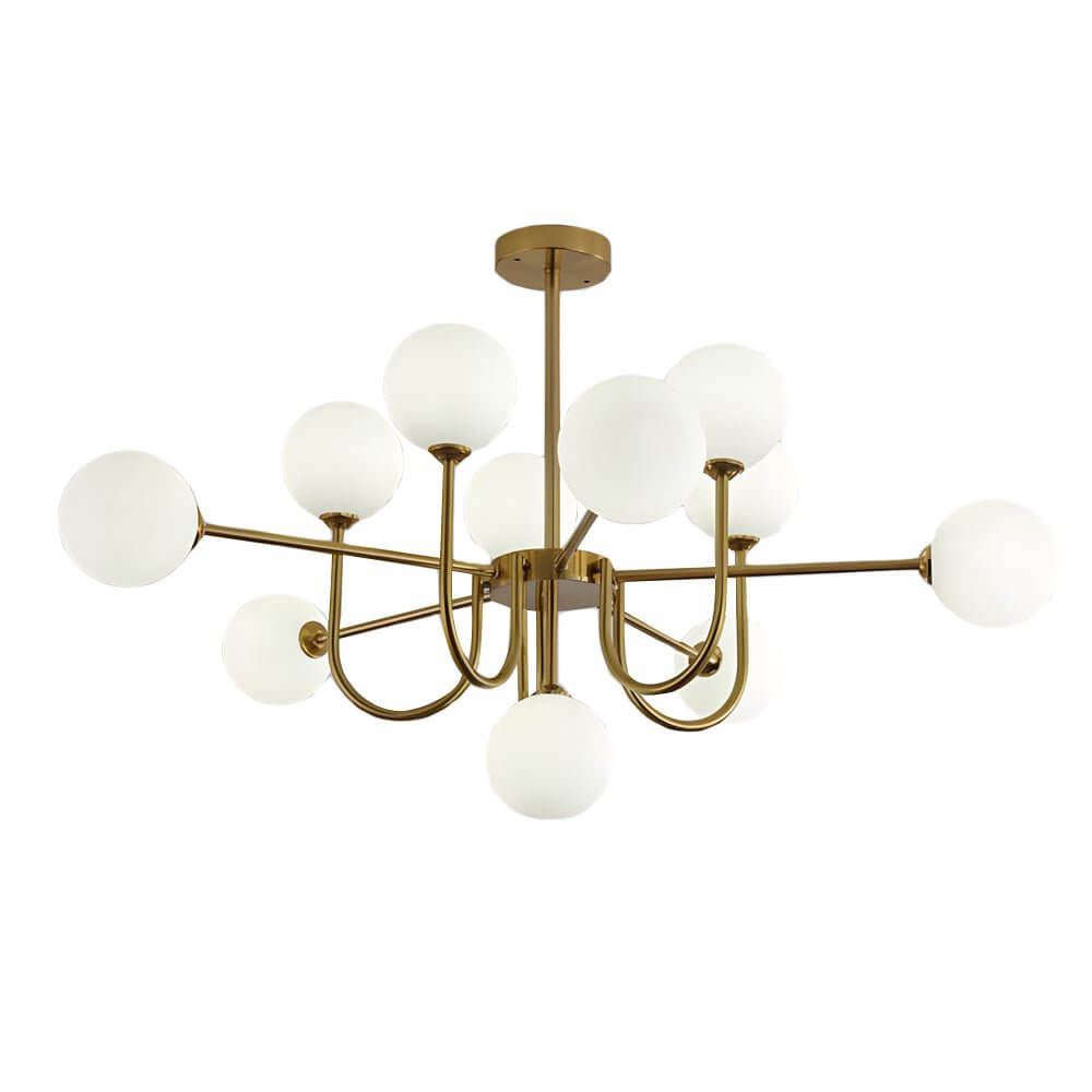 Amber Glass Globe Sputnik Chandelier