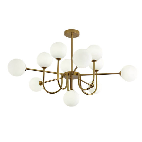 Amber Glass Globe Sputnik Chandelier