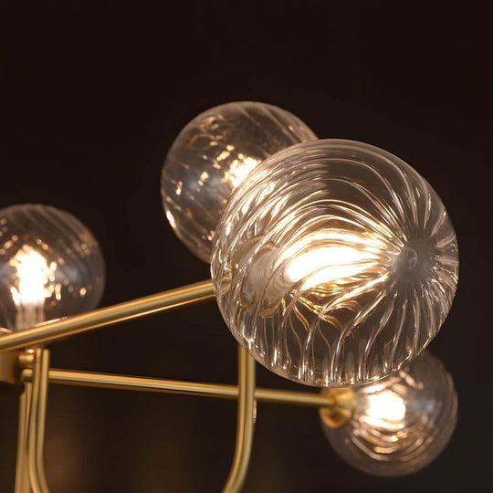Amber Glass Globe Sputnik Chandelier