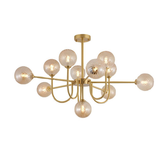 Amber Glass Globe Sputnik Chandelier