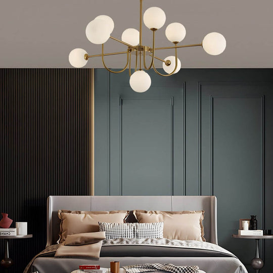 Amber Glass Globe Sputnik Chandelier