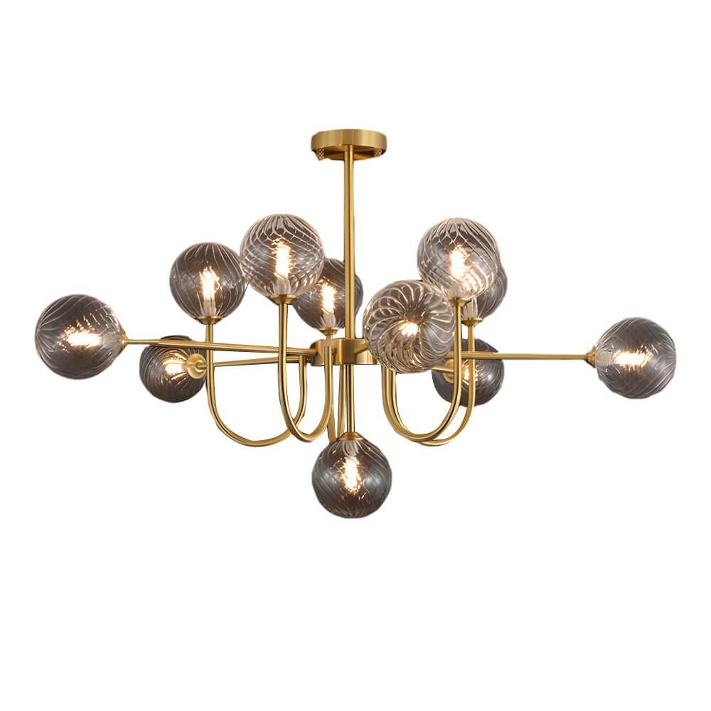 Amber Glass Globe Sputnik Chandelier