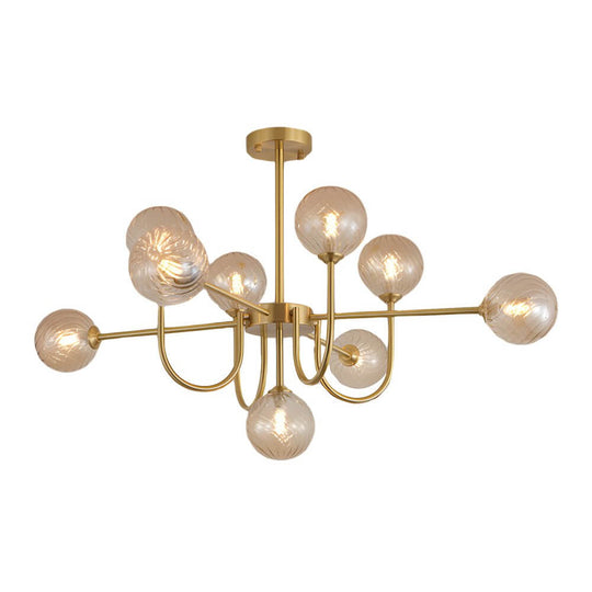 Amber Glass Globe Sputnik Chandelier