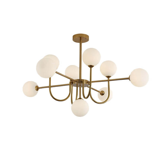 Amber Glass Globe Sputnik Chandelier
