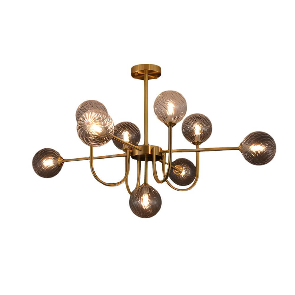 Amber Glass Globe Sputnik Chandelier