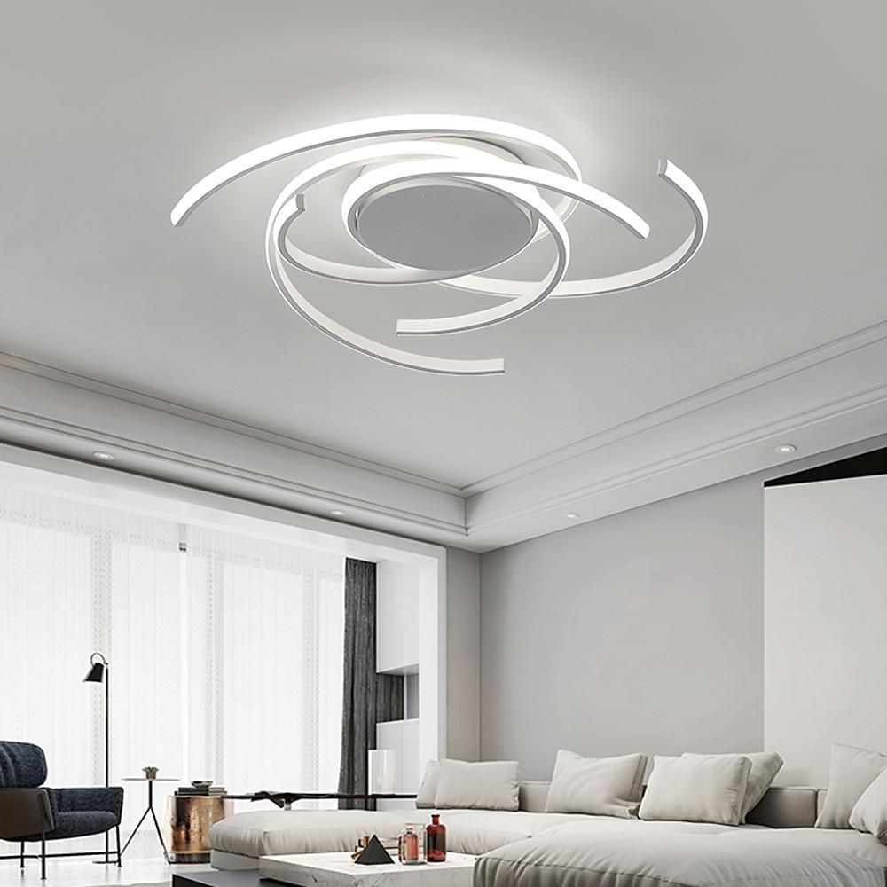 Abstract Curve Dimmable LED Nordic Ceiling Light Flush Mount Lamp