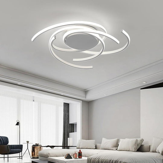 Abstract Curve Dimmable LED Nordic Ceiling Light Flush Mount Lamp