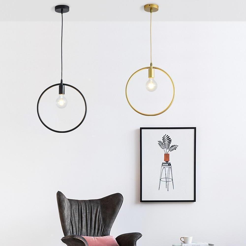 Metal Black and Gold Ceiling Light – Rounded Square Pendant