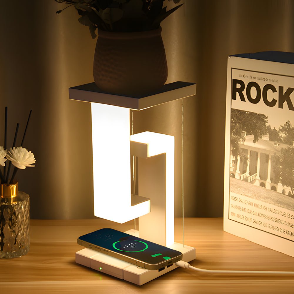 Anti Gravity LED Table Lamp with Wireless Charging and Touch Control