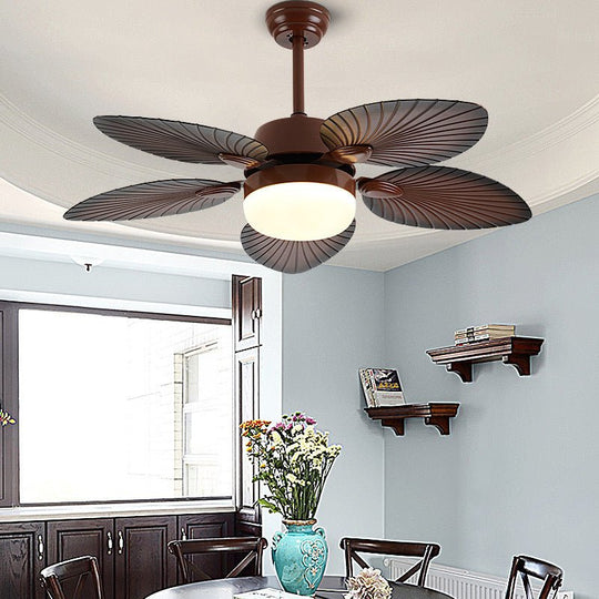 Antique Retro LED Three-Color Dimming Ceiling Fan Lamp with Remote