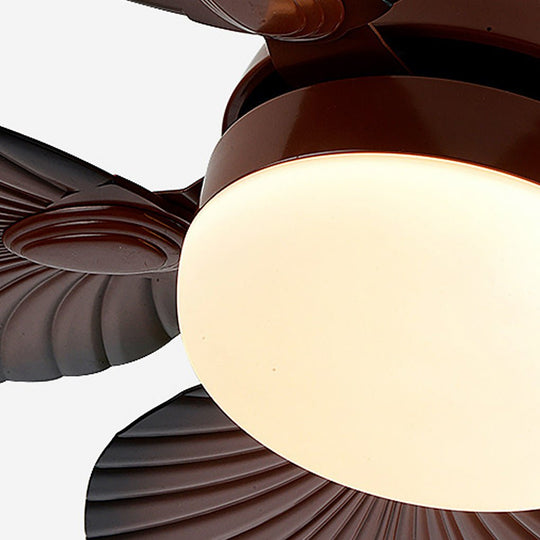 Antique Retro LED Three-Color Dimming Ceiling Fan Lamp with Remote