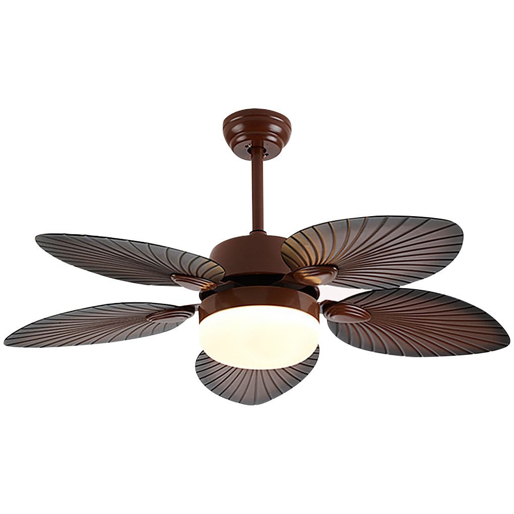 Antique Retro LED Three-Color Dimming Ceiling Fan Lamp with Remote
