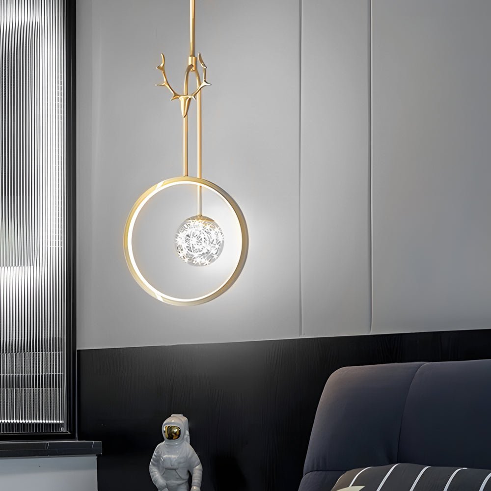 Metal Crystal Semicircular Sphere Stars Sparkle Post Modern Chandelier