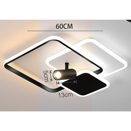 3 Square Metal LED Flush Mount Ceiling Light