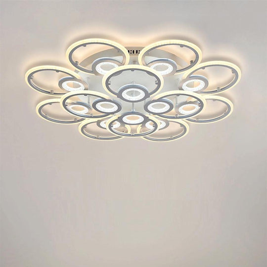 Ring Display Metal Geometric LED Flush Mount Ceiling Light