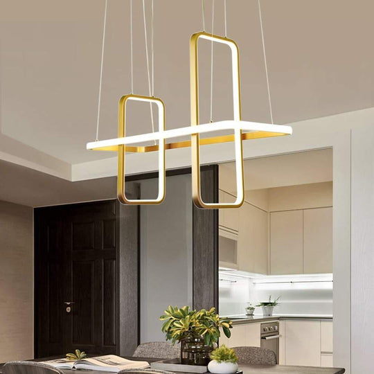 Rectangular LED Modern Chandelier Pendant Light Hanging Ceiling Light