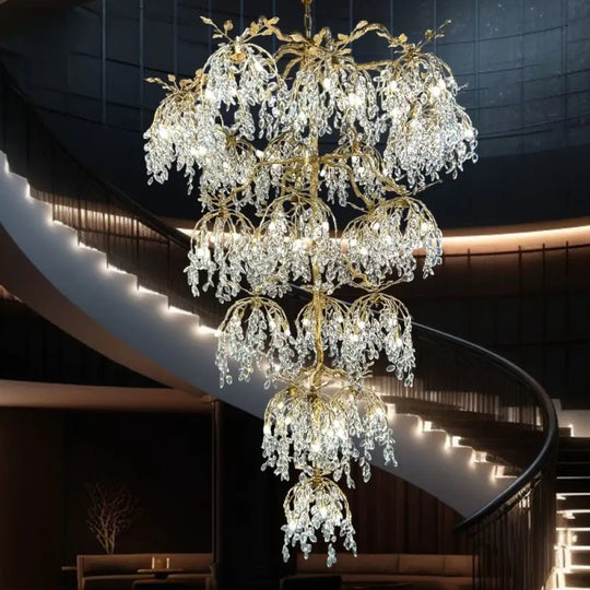 Crystal Branch Chandelier – Luxury Copper Statement Lighting