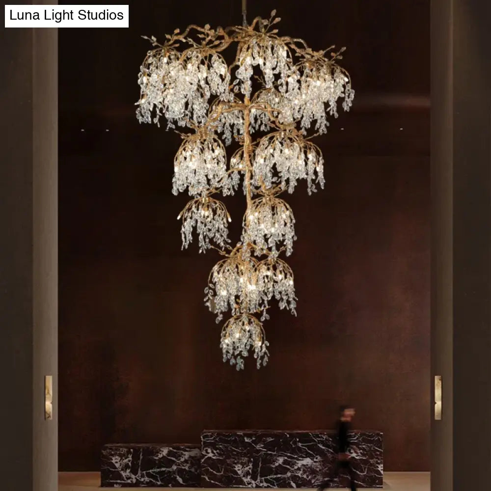 Crystal Branch Chandelier – Luxury Copper Statement Lighting