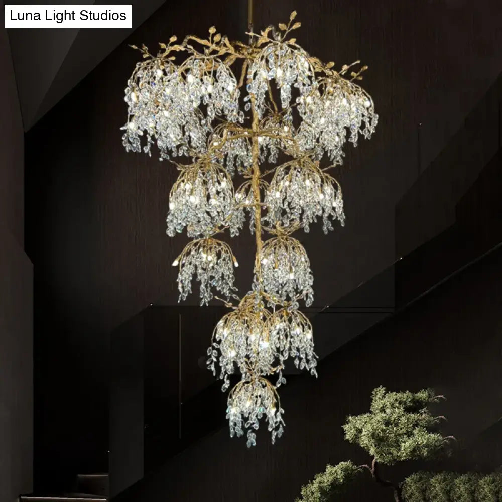 Crystal Branch Chandelier – Luxury Copper Statement Lighting