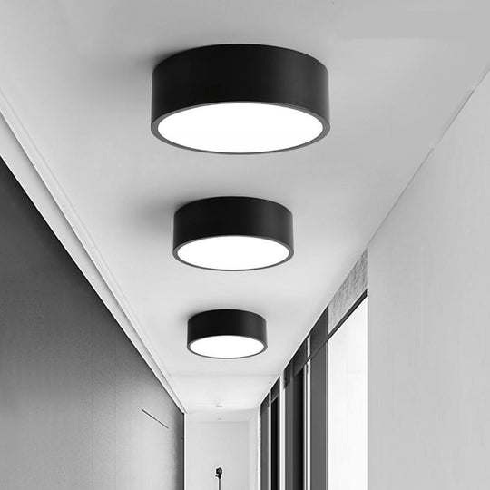 Thick Cylindrical LED Black Modern Ceiling Lights – Flush Mount Fixture