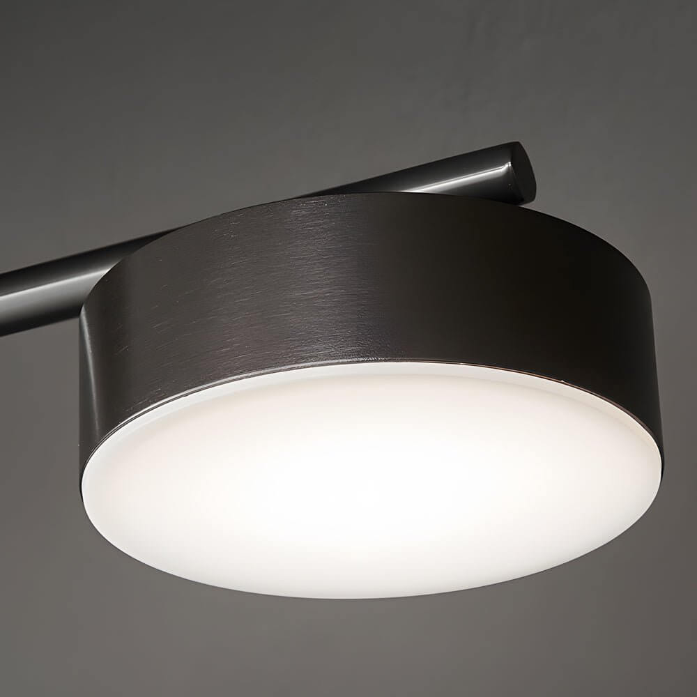 Artistic Multi-Head Black Copper Semi-Flush LED Ceiling Light