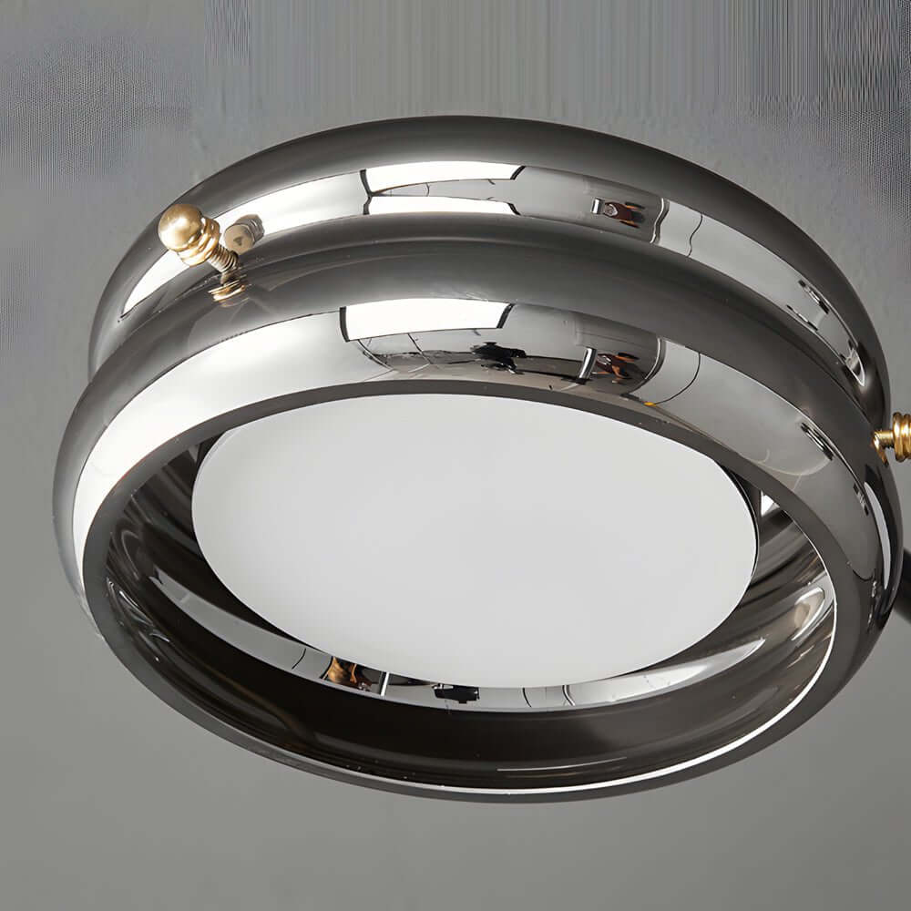 Artistic Multi-Head Black Copper Semi-Flush LED Ceiling Light